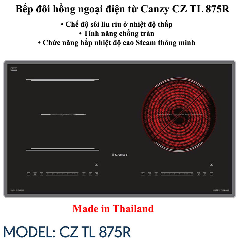 Bếp đôi hồng ngoại điện từ Canzy CZ TL 875R