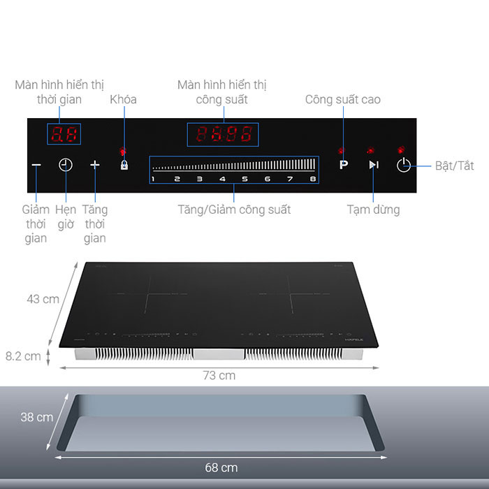 Bếp từ âm 2 vùng nấu Hafele HC-I2732A 536.61.726