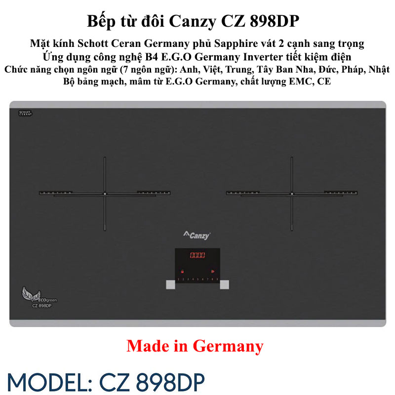 Bếp từ đôi Canzy CZ 898DP