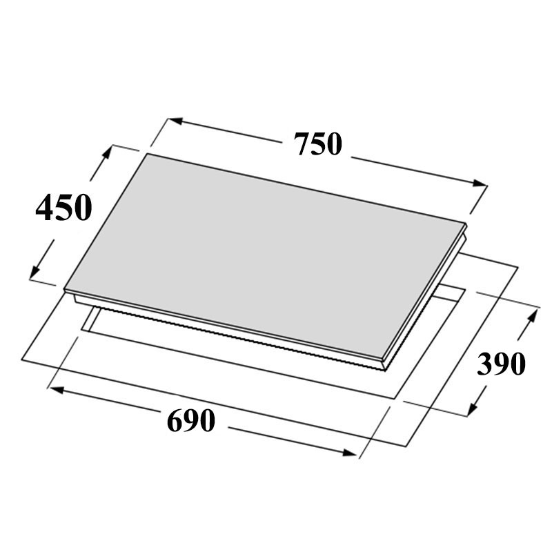 Kích thước Bếp từ đôi Canzy CZ 9928P