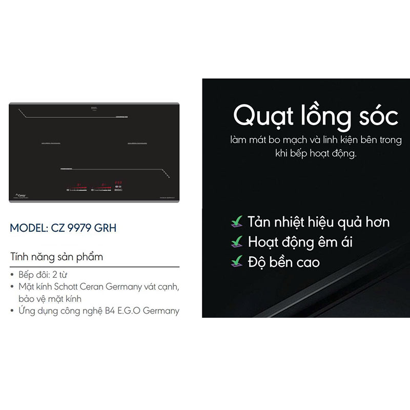 Bếp từ đôi Canzy CZ 9979 GRH