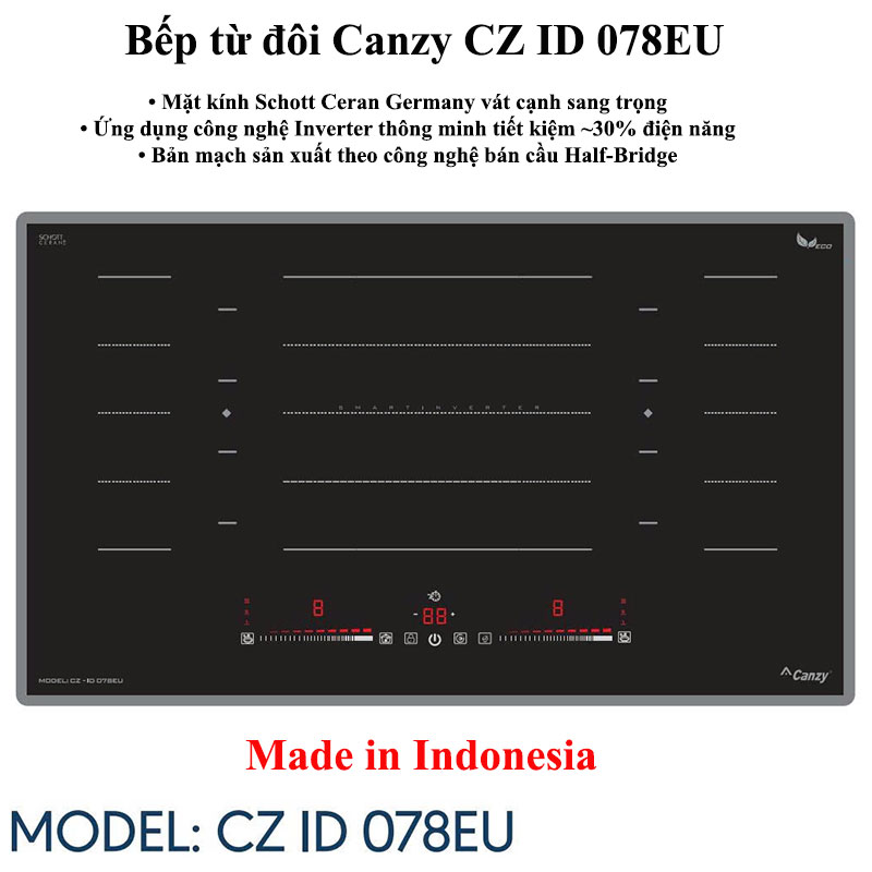 Bếp từ đôi Canzy CZ ID 078EU