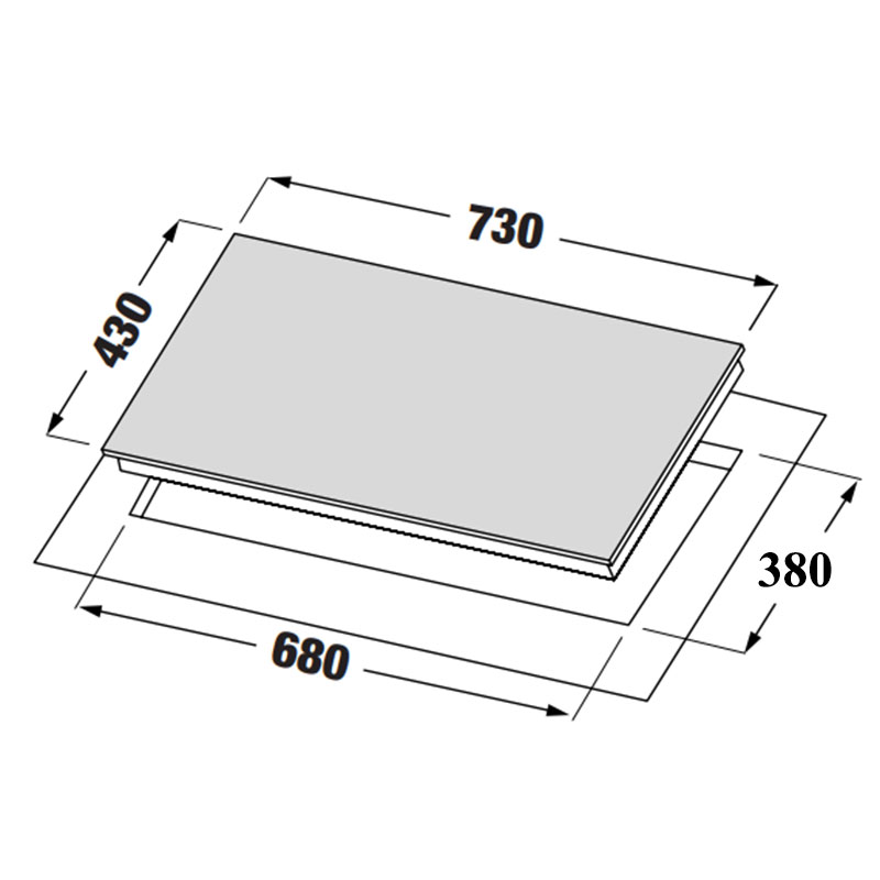 Kích thước lắp đặt Bếp từ đôi Canzy CZ-SG007