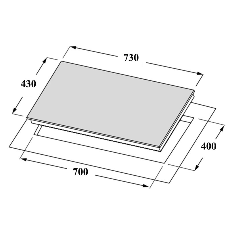 Kích thước lắp đặt Bếp từ đôi Canzy CZ TL1022PRO