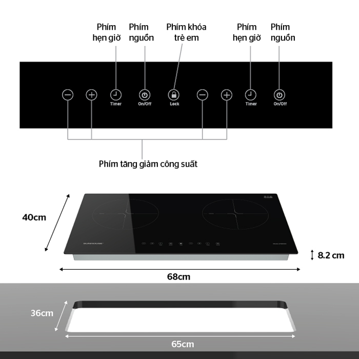 Bếp từ đôi Sunhouse SHB8100