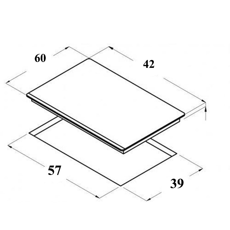 Kích thước lắp đặt Bếp từ đôi ngang 60cm Canzy CZ 602T