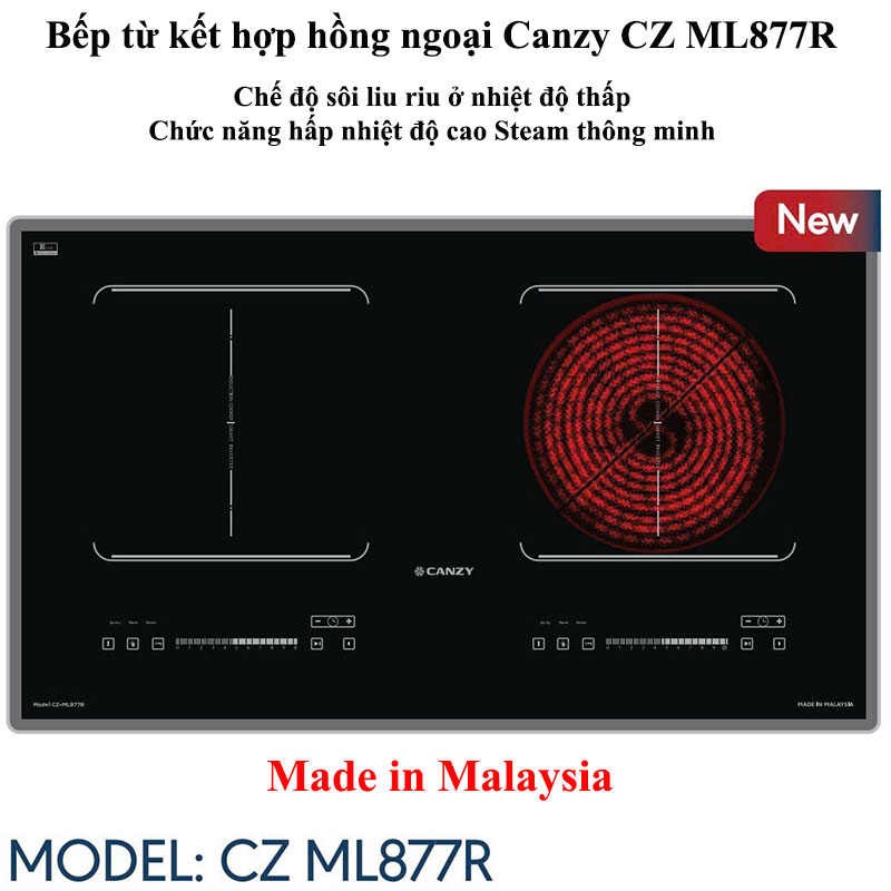 Bếp từ kết hợp hồng ngoại Canzy CZ ML877R