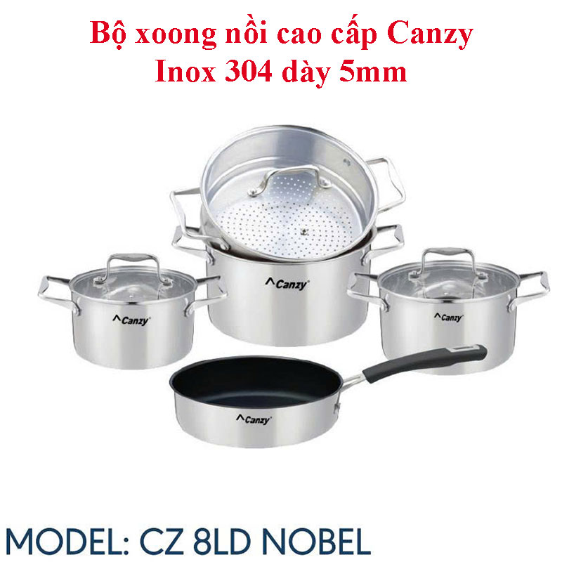 Bộ xoong nồi inox 304 cao cấp 5 món Canzy CZ 8LD NOBLE