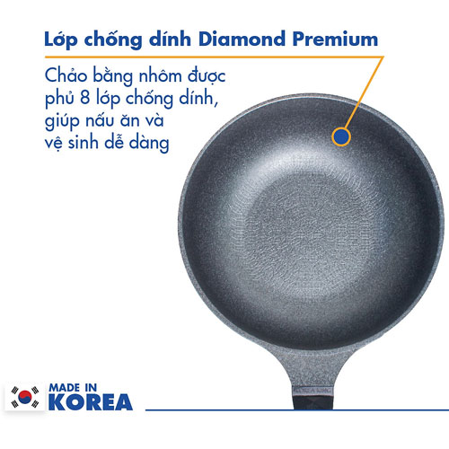 Chảo sâu Diamond Korea King KW-26DI chất liệu