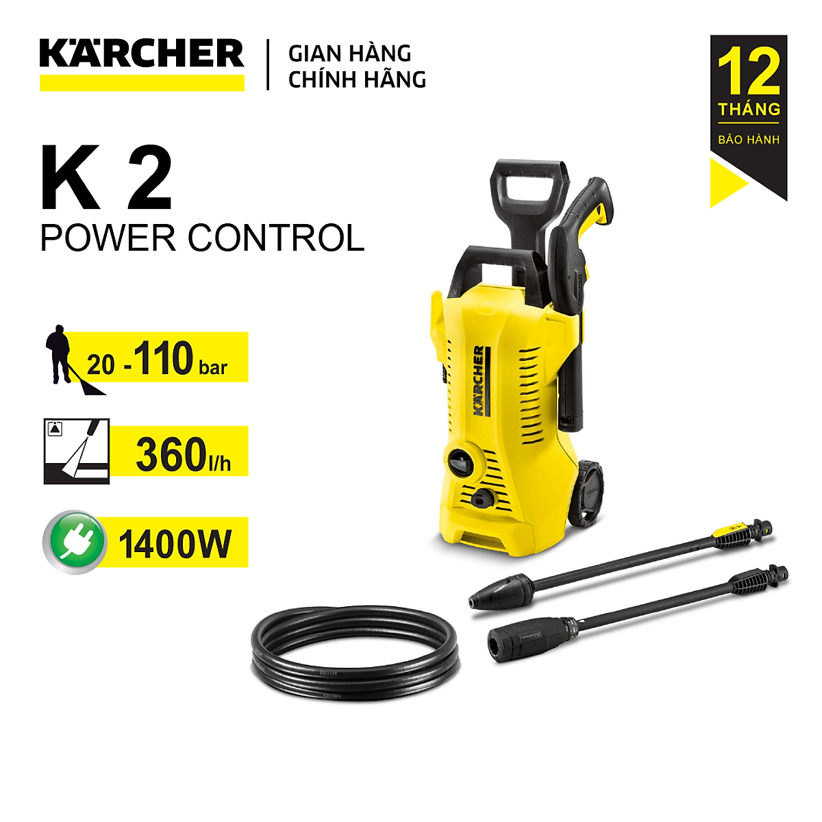 Máy phun xịt áp lực Karcher K2 Power Control EU