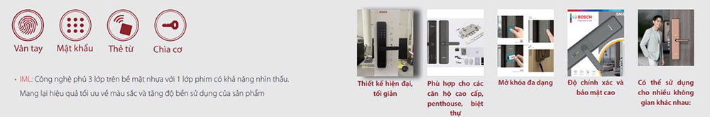 Đặc điểm nổi bật Khóa cửa vân tay Bosch ID 40P EU