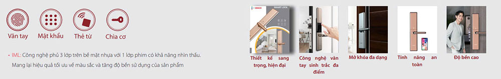 Đặc điểm nổi bật Khóa cửa vân tay Bosch ID 80 EU