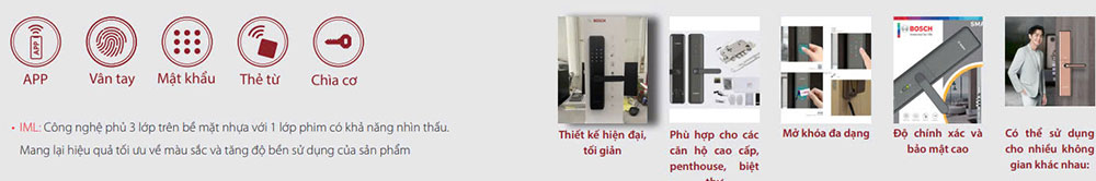 Đặc điểm nổi bật Khóa cửa vân tay Bosch ID 30 EU
