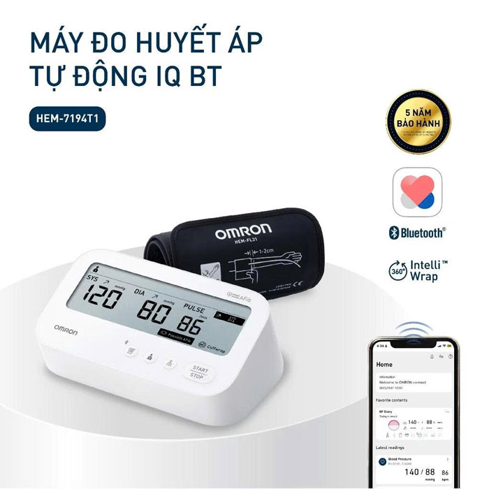 Máy đo huyết áp bắp tay Omron HEM-7194T1_IQ BT