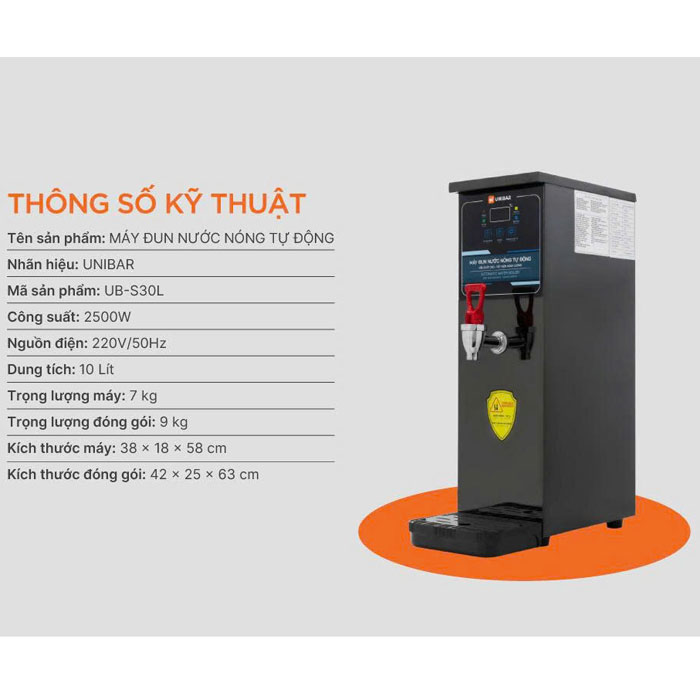 Máy đun nước nóng tự động Unibar UBSK-30L
