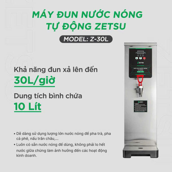 Máy đun nước nóng tự động Zetsu Z-30L 3000W