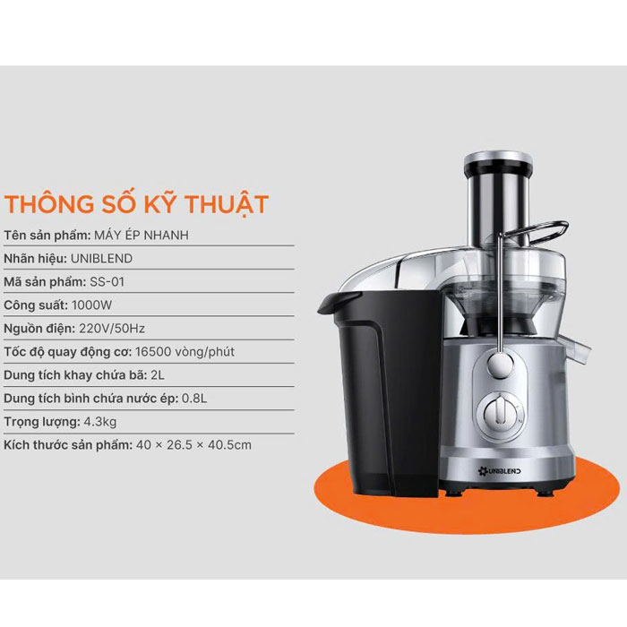 Máy ép nhanh Uniblend USS-01 1000W