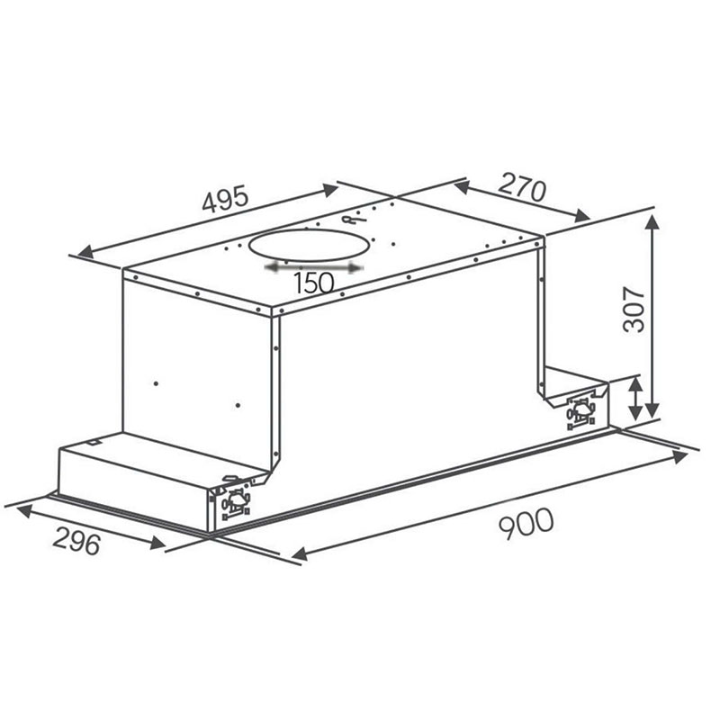 Kích thước lắp đặt Máy hút mùi âm trần Canzy CZ 68DT