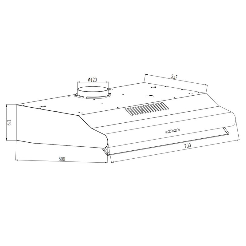 Kích thước Máy hút mùi cổ điển Canzy CZ-2277SS