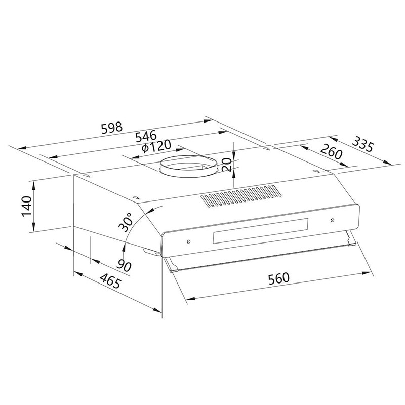 Kích thước Máy hút mùi cổ điển Canzy CZ 60I50