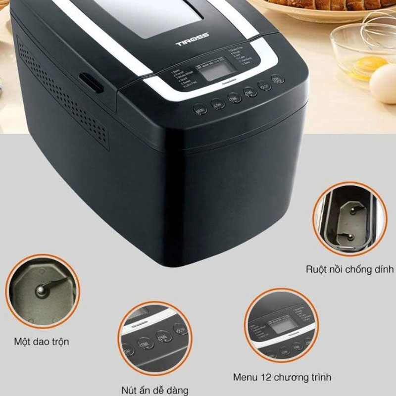 Máy làm bánh mì 12 chức năng Tiross TS8230