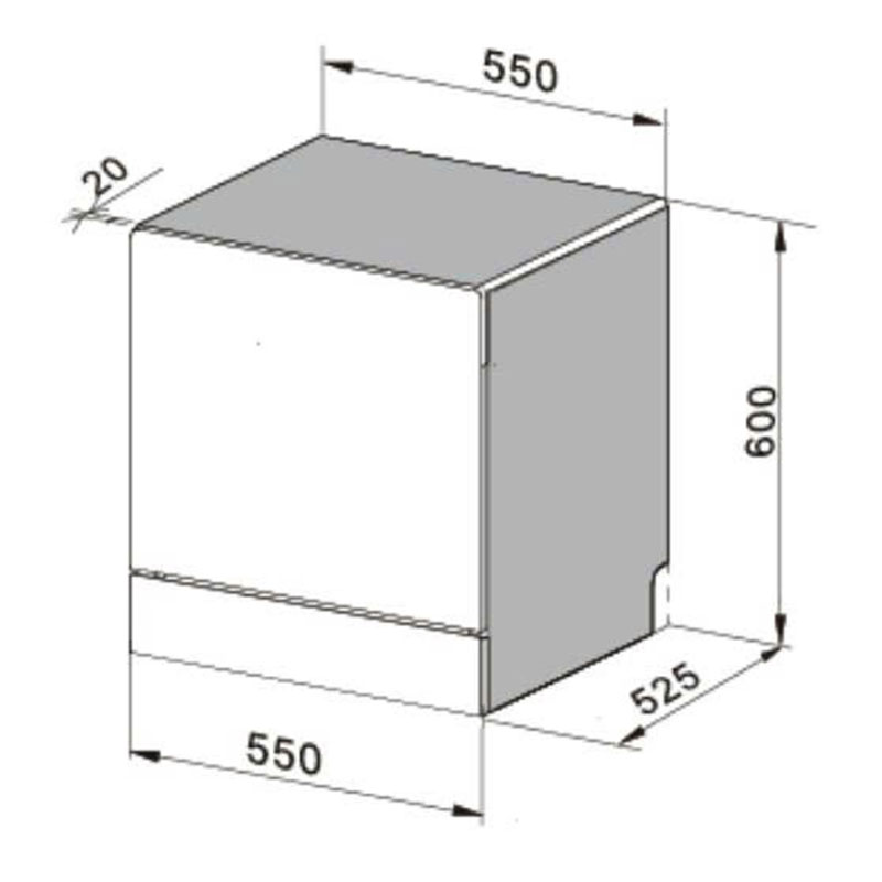 Kích thước Máy rửa chén Canzy CZ 11QAM Serial 8.0