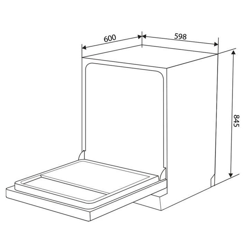 Kích thước lắp đặt Máy rửa chén Canzy CZ DGA15EU JUMBO