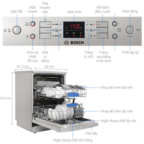 Máy rửa chén độc lập Bosch SMS63L08EA