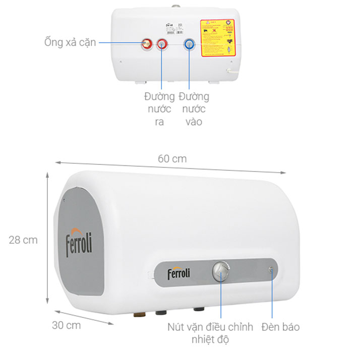 Máy tắm nước nóng gián tiếp Ferroli QQ EVO ME 20L