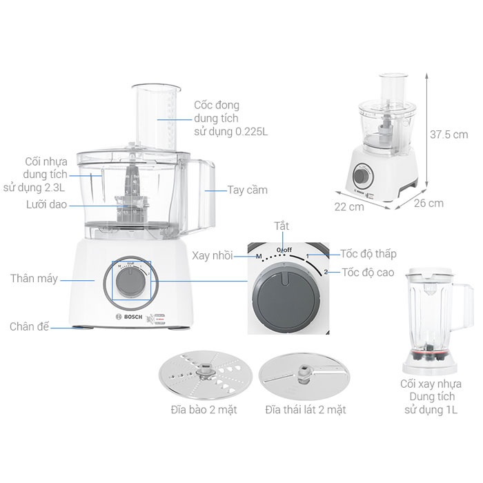 Máy xay đa năng Bosch MCM3200W 800W