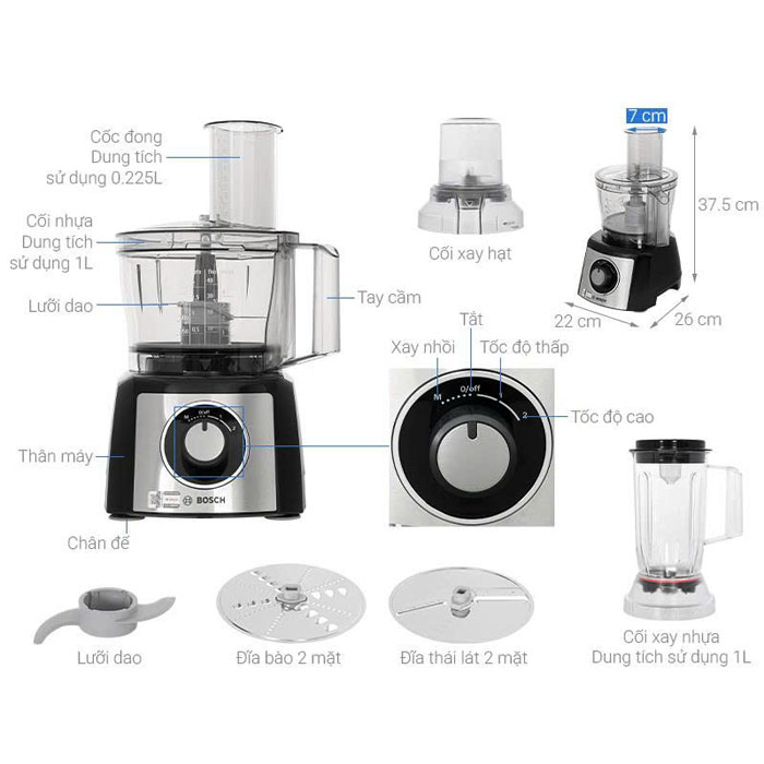 Máy xay đa năng Bosch MCM3501M 800W