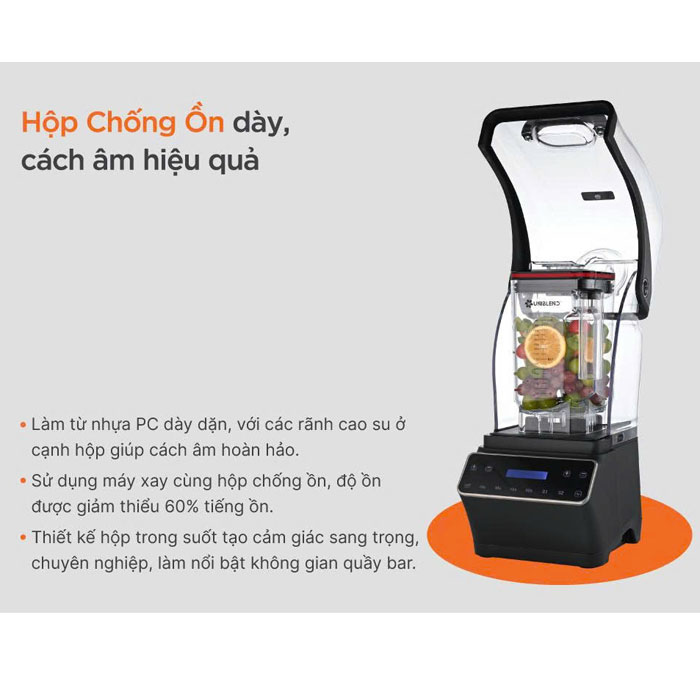 Hộp chống ồn Máy xay sinh tố công nghiệp Uniblend UBS One Touch 1680W