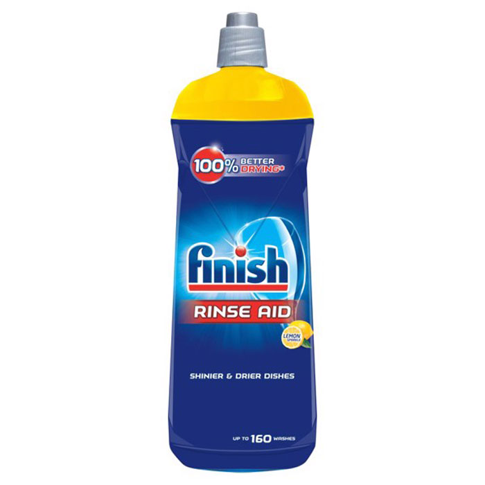 Finish Dishwasher Rinse Aid Shinier & Drier Dishes Lemon Sparkle 800ml QT004996