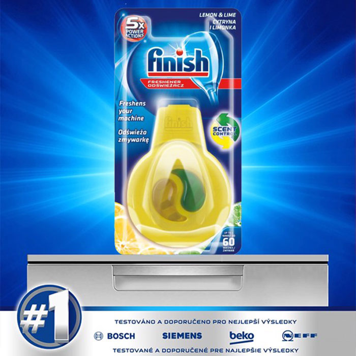 Tinh dầu treo khử mùi máy rửa chén Finish Dishwasher Freshener Lemon & Lime 4ml QT017392