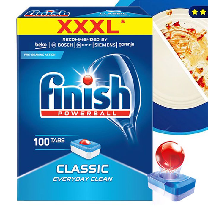 Hộp 100 viên rửa chén Finish Classic Dishwasher Tablets QT025445