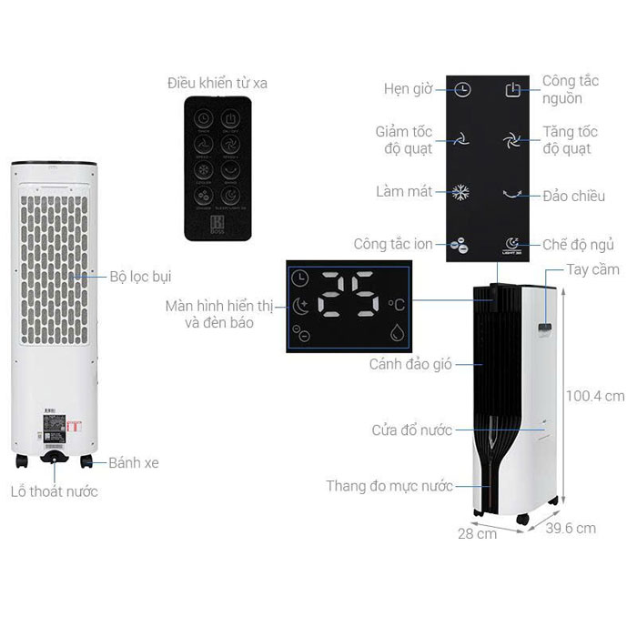 Quạt hơi nước Boss S105 120W