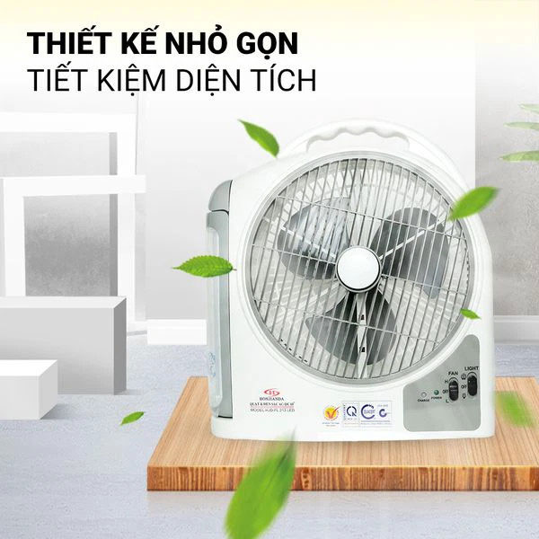 Quạt sạc tích điện 2 bình AC&DC 10 inch Honjianda FL213