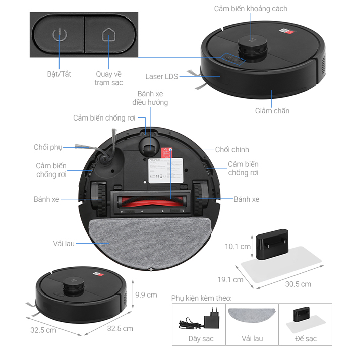 Robot hút bụi lau nhà Roborock Q7TF 10000 Pa
