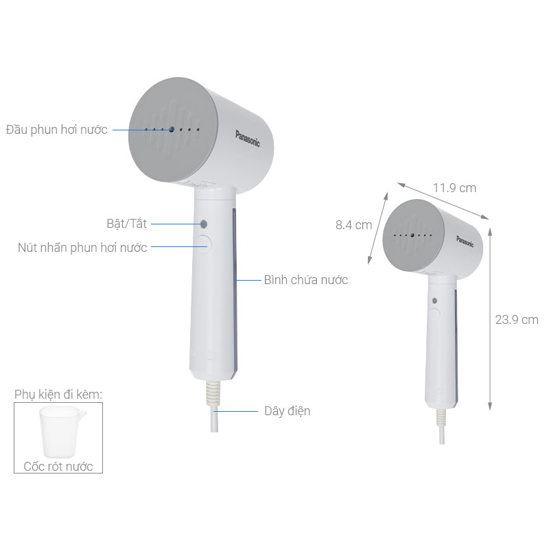 Bàn ủi hơi nước cầm tay Panasonic NI-GHD015WRA 1570W