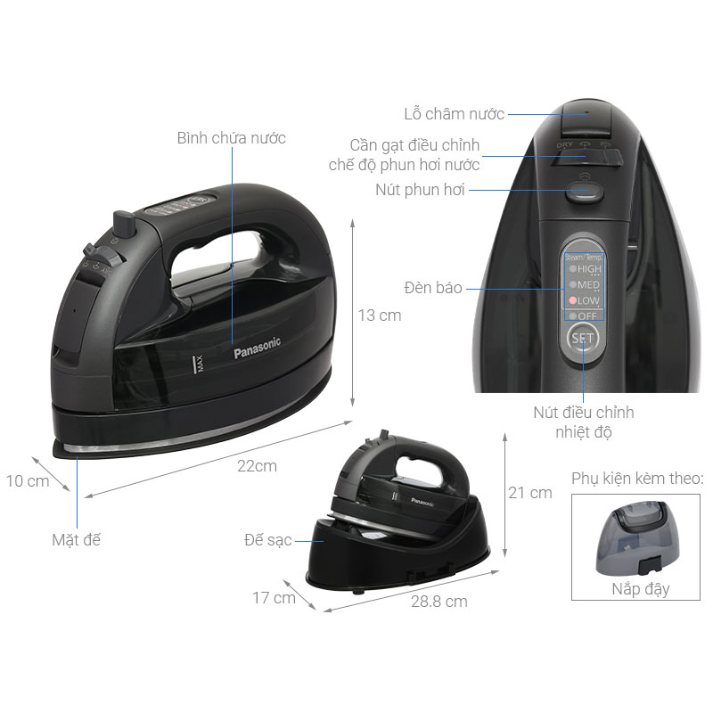 Bàn ủi hơi nước Panasonic NI-WL55KRA 2000W