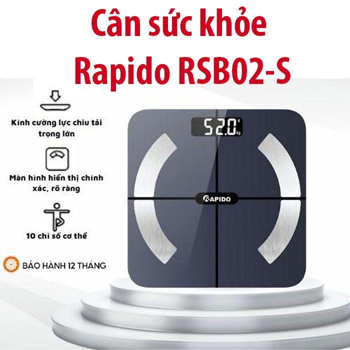 Cân sức khỏe và phân tích các chỉ số cơ thể Rapido RSB02-S