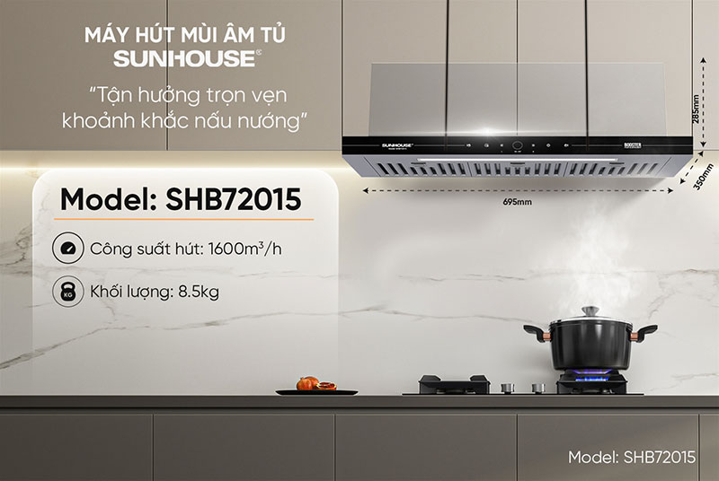 Máy hút mùi âm tủ Sunhouse SHB72015