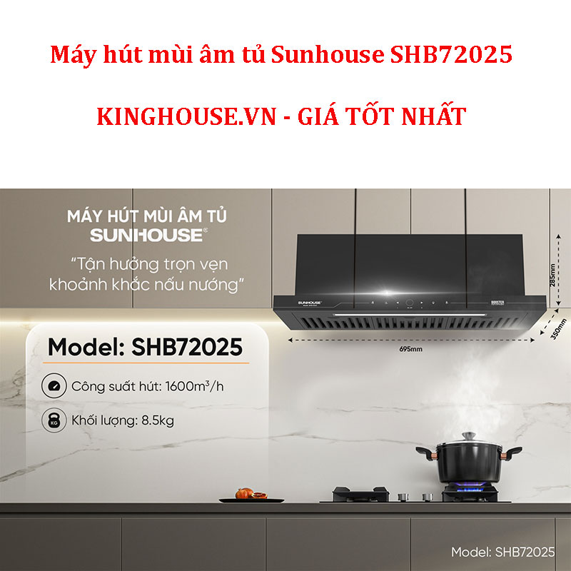 Máy hút mùi âm tủ Sunhouse SHB72025