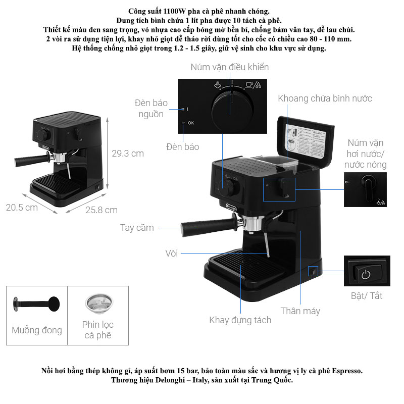 Máy pha cà phê Delonghi EC230.BK