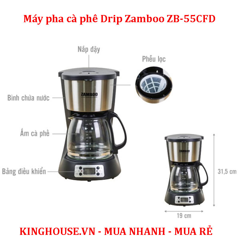 Máy pha cà phê Drip Zamboo ZB-55CFD