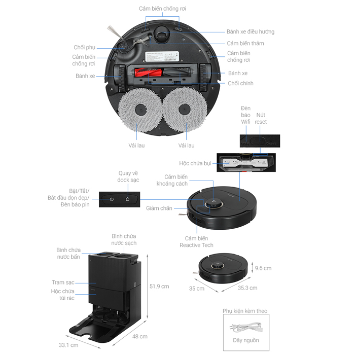 Robot hút bụi lau nhà Roborock Q Revo 5AE 12000Pa