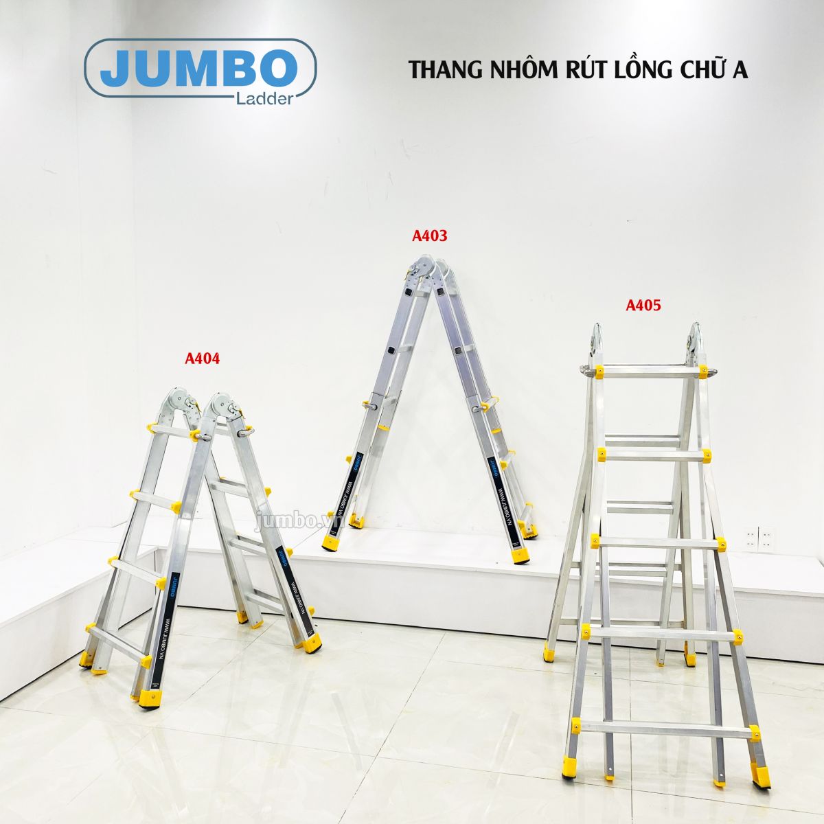 Thang nhôm gấp chữ A mở rộng Jumbo A405