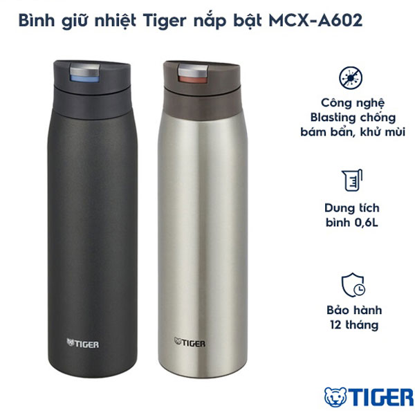 Bình giữ nhiệt nắp bật Tiger MCX-A602 600ml