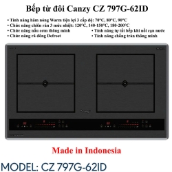 Bếp từ đôi Canzy CZ 797G-62ID Made in Indonesia