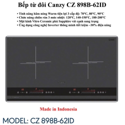 Bếp từ đôi Canzy CZ 898B-62ID Made in Indonesia